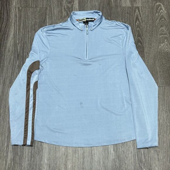 Jamie Sadock Quarter Zip Top‎ Womens Medium Blue Stretch Sport Golf Activewear - Picture 1 of 12